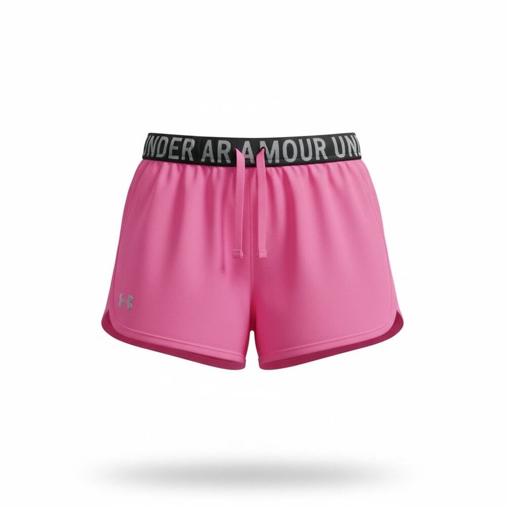 Under Armour Girls Athletic Shorts Pink HeatGear Size Youth Large YLG Running